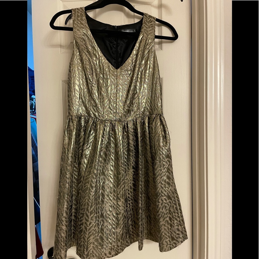 Gold Kenzie fit and flare dress